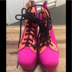 JEFFREY CAMPBELL NEOPRENE PINK LITAS